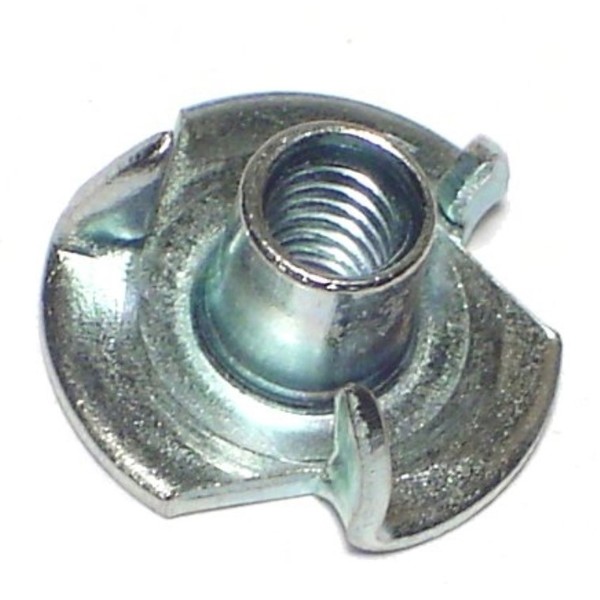 Midwest Fastener T-Nut, 3 Prongs, #8-32, Steel, Zinc Plated, 21 PK 60882